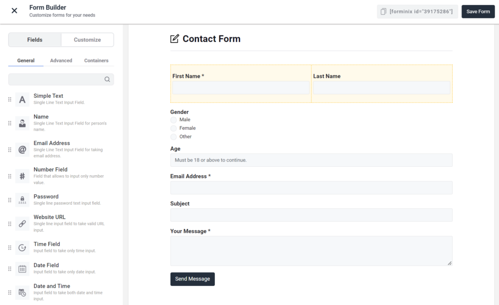 A Contact Form.