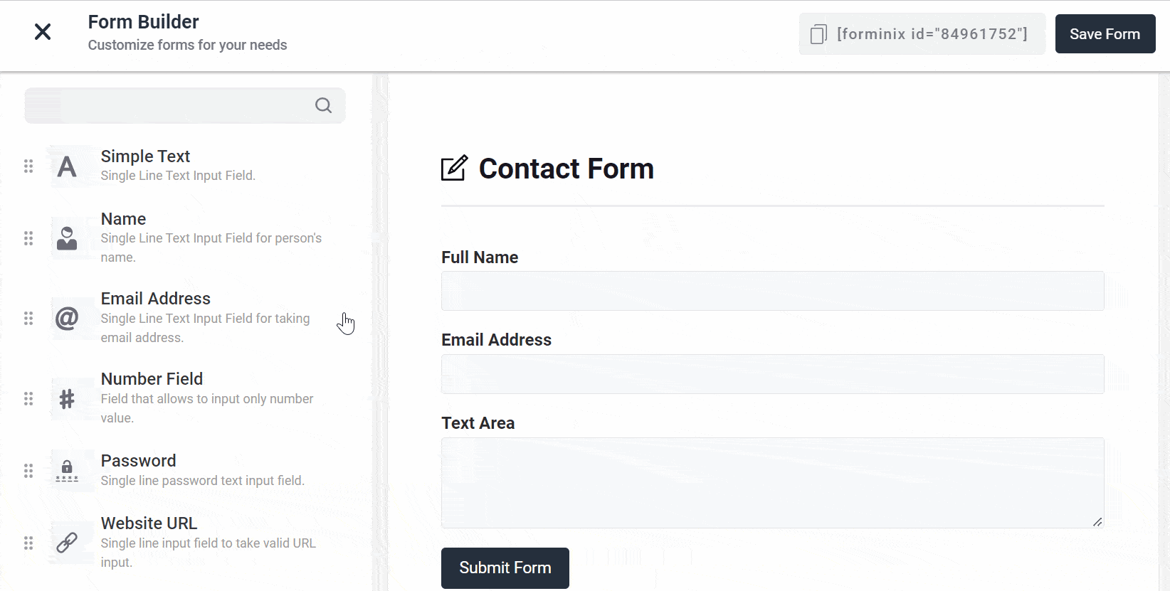 Customizing form fields.