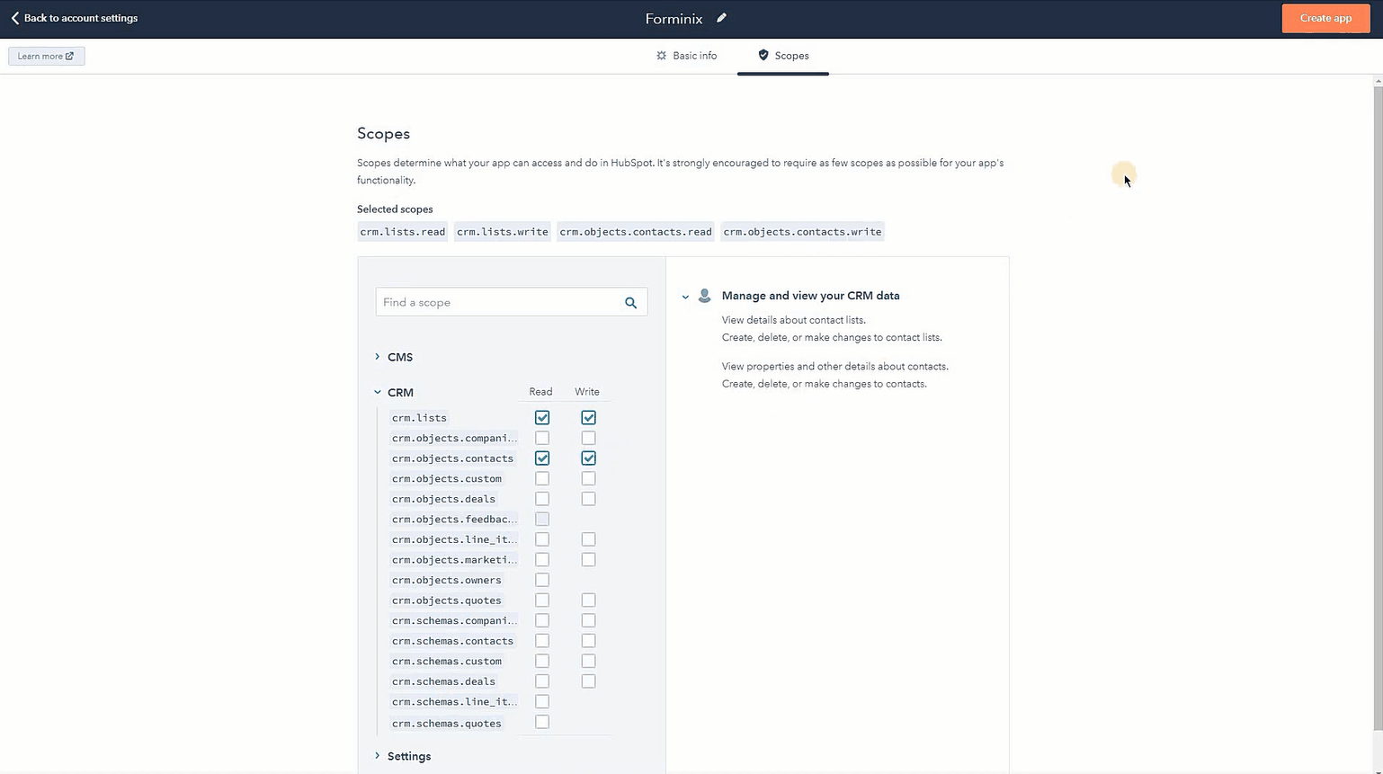 Access token for connecting HubSpot with WordPress form.